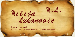 Milija Lukanović vizit kartica
